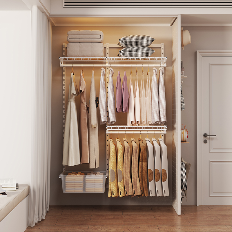 1.3m Metal Wardrobe Open - style Walk - in Closet Steel Wardrobe Frame In - stock Set